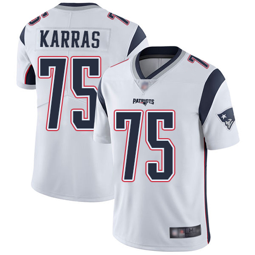 New England Patriots Football 75 Vapor Untouchable Limited White Men Ted Karras Road NFL Jersey